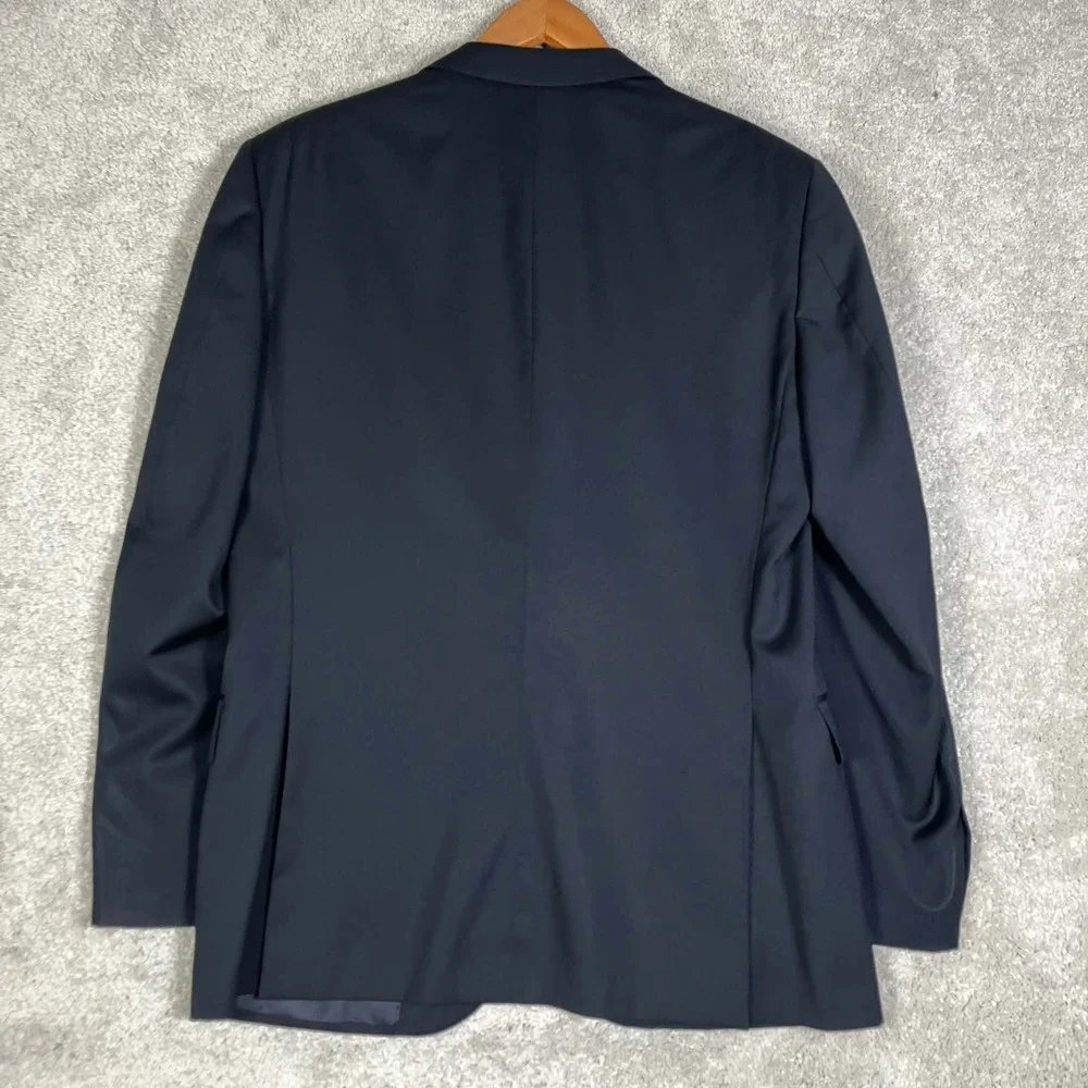 Ermenegildo Zegna Blazer Mens 50C Navy Blue Multiseason Wool Suit Jacket Flaws:(